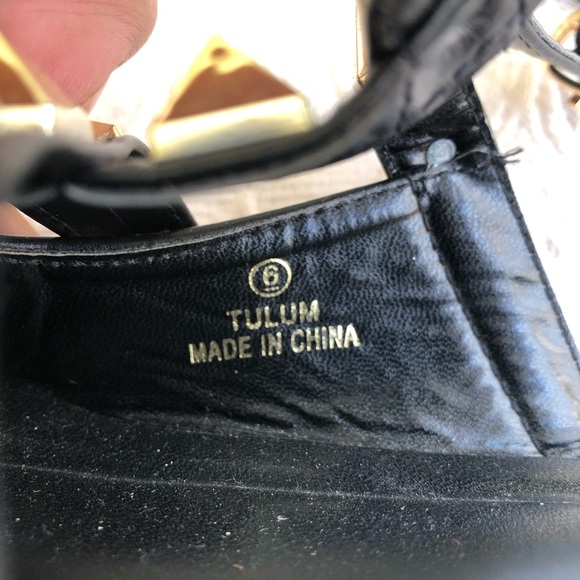 Nicole Miller Black Tulum Gold Studded Ankle Strap Pointed Flat Loafers - Picture 5 of 6